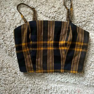 Aeropostale Plaid Crop Tank Top
